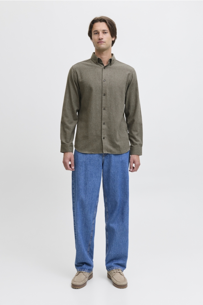 JJ Rebel groene heren overhemd | Model vooraanzicht