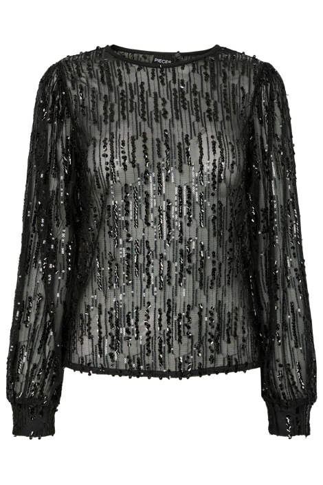 Pieces zwarte dames t-shirt | Vooraanzicht