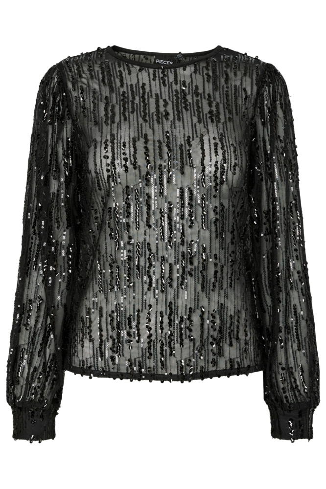 Pieces zwarte dames t-shirt | Vooraanzicht