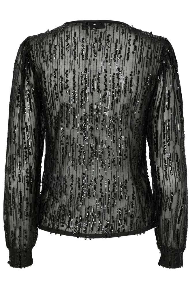 Pieces zwarte dames t-shirt | Achteraanzicht