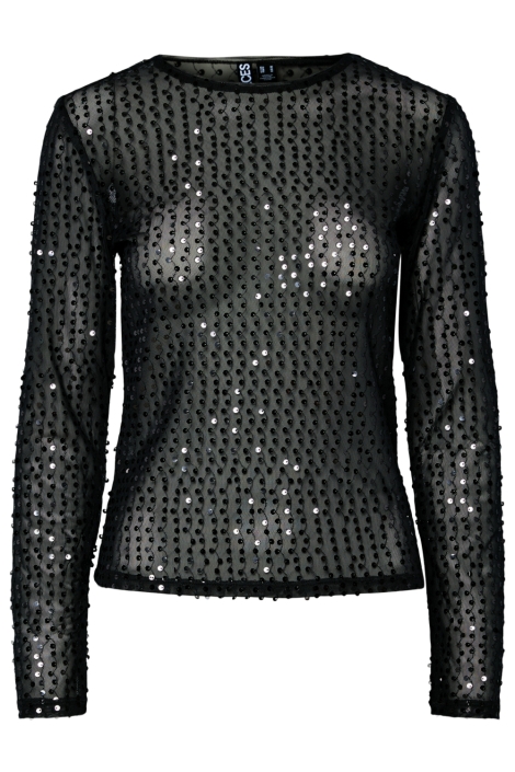 Pieces grijze dames t-shirt | Vooraanzicht