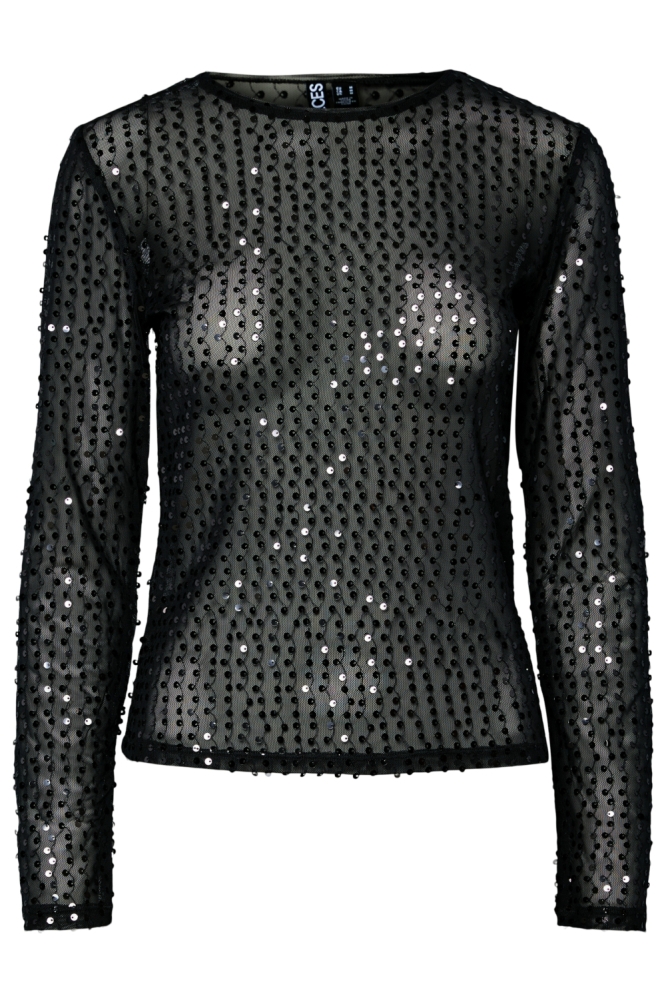 Pieces grijze dames t-shirt | Vooraanzicht