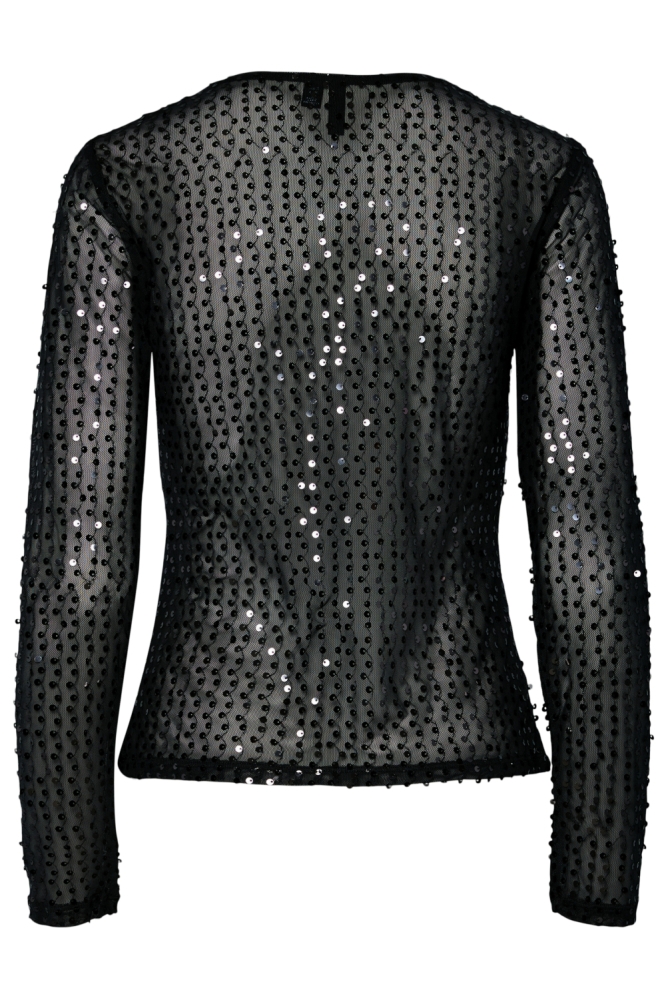 Pieces grijze dames t-shirt | Achteraanzicht