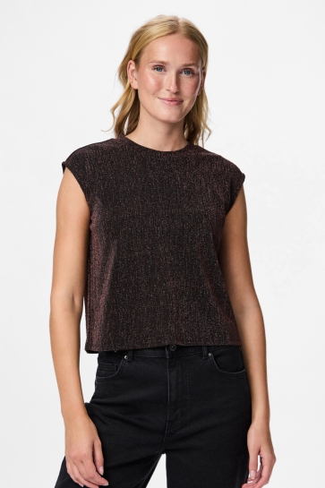 Pieces Top PCMAEVE SL TANK TOP JRS 17160699 HOT FUDGE/BROWN LURE