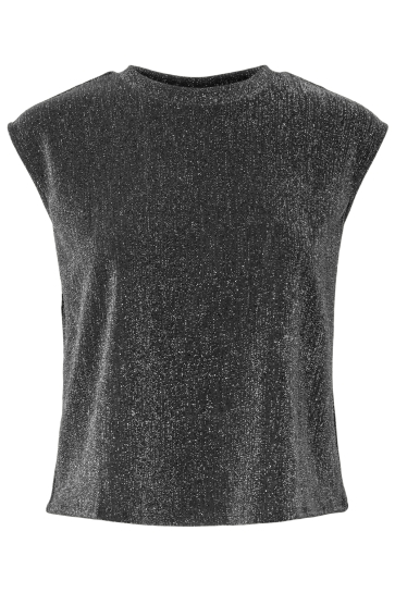 Pieces T-shirt PCMAEVE SL TANK TOP JRS 17160699 BLACK/SILVER LUR