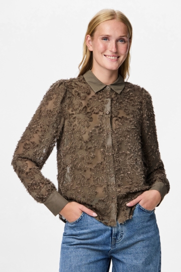Pieces PCMIARA LS SHIRT WVN BC 17160869 Morel