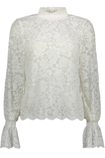 Pieces T-shirt PCMAITA LS LACE TOP WVN 17160649 Cloud Dancer