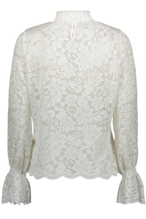 Pieces witte dames t-shirt | Achteraanzicht