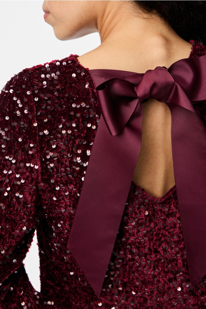 Pieces bordeaux dames t-shirt | Close up