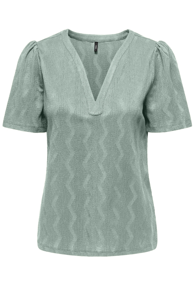 ONLDIA S/S V-NECK PLEAT TOP CS JRS 15333479 JADEITE
