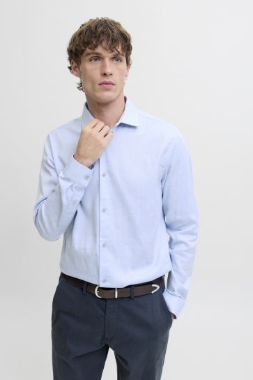 Jack & Jones Overhemd JPRBLAPARKER MELANGE L/S SHIRT BF S 12287496 Chambray Blue