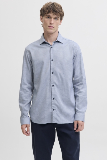 Jack & Jones Overhemd JPRBLAPARKER MELANGE L/S SHIRT BF S 12287496 Navy Blazer