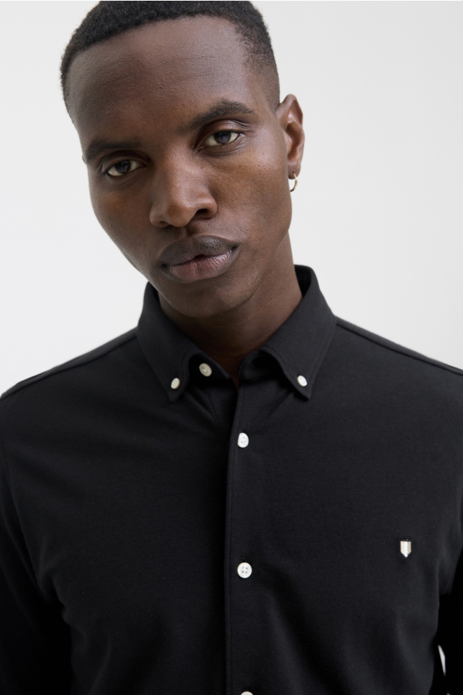 Jack & Jones zwarte heren overhemd | Close up