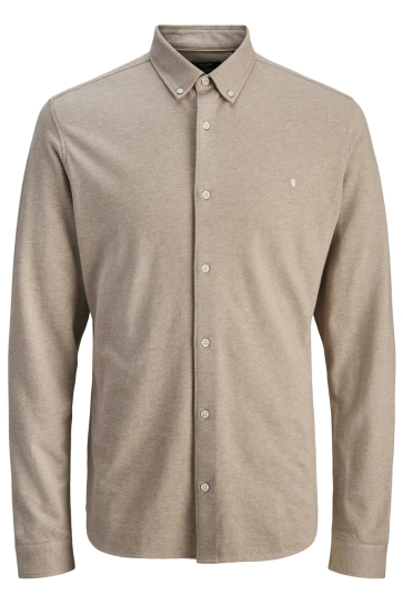 Jack & Jones JPRBLUBLAKE PIQUE DETAIL L/S SHIRT 12284463 TIGERS EYE