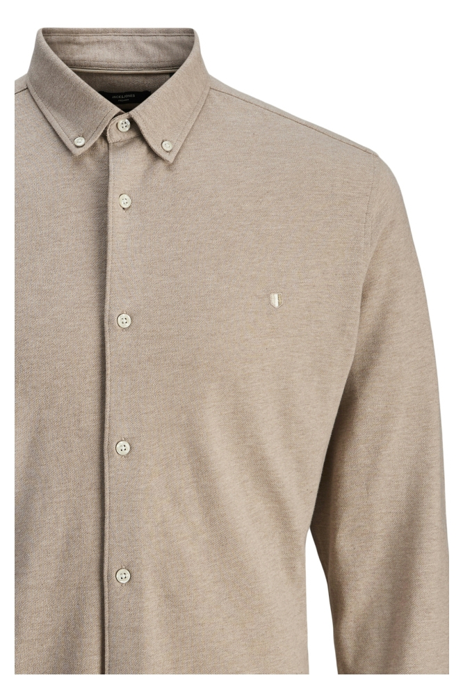 Jack & Jones zand heren overhemd | Close up