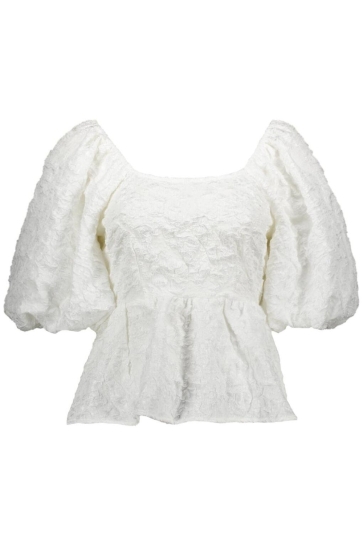 Pieces T-shirt PCSALLY PUFF SLEEVES TOP WVN D2D 17164293 Cloud Dancer