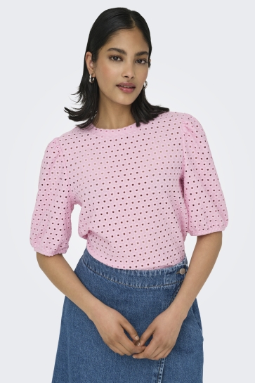 Only T-shirt ONLELISA S/S O-NECK TOP BOX JRS 15346853 ROSEATE SPOONBILL