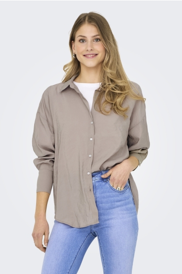 Only Blouse ONLZAZIMA L/S LOOSE SHIRT WVN NOOS 15272523 Silver Mink