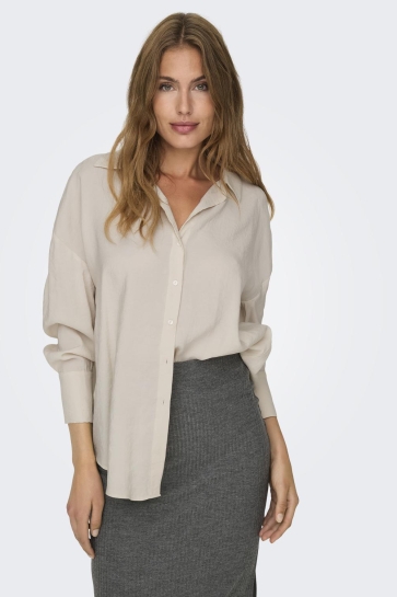 Only Blouse ONLZAZIMA L/S LOOSE SHIRT WVN NOOS 15272523 Antique White