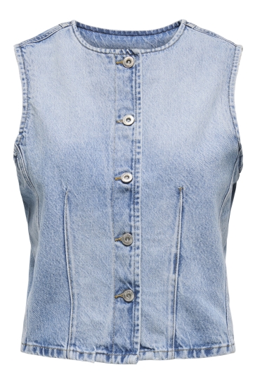 Only Vest ONLAYA S/L FITTED DNM VEST TAI 15359066 LIGHT BLUE DENIM