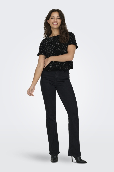 Only zwarte dames t-shirt | Model