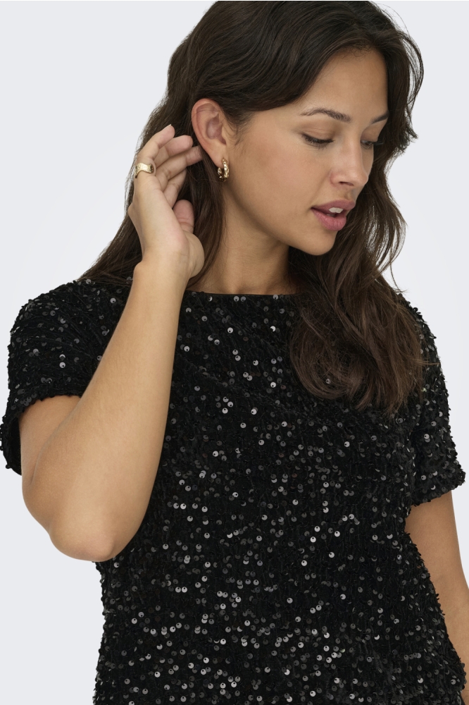 Only zwarte dames t-shirt | Close up