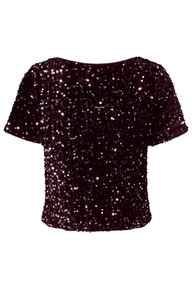 Only bordeaux dames t-shirt | Achteraanzicht