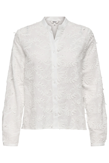 Only ONLCARMEN FR L/S 3D EMB SHIRT WVN C 15361468 CLOUD DANCER