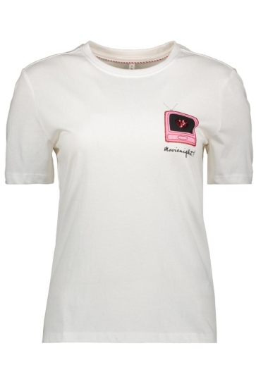 Only T-shirt ONL30 KITA LIFE S/S HEART BOX TOP J 15367573 Bright White/Movienight