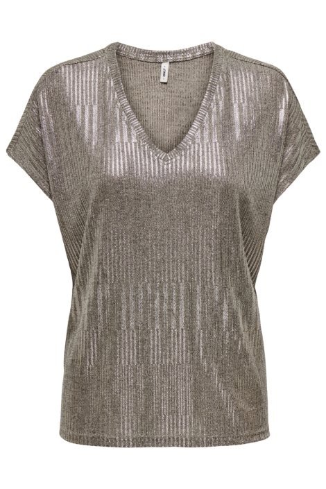 Only zilveren dames t-shirt | Vooraanzicht