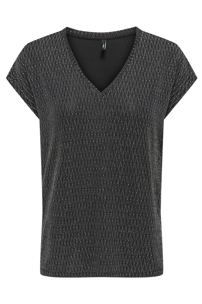 Only zwarte dames t-shirt | Vooraanzicht