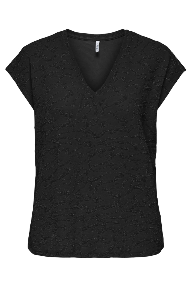 Only zwarte dames t-shirt | Vooraanzicht
