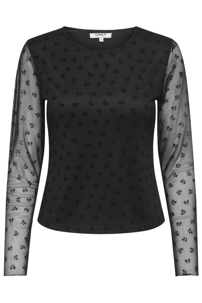 Only zwarte dames t-shirt | Vooraanzicht