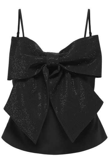 Only Top ONLGINIE RHINESTONE BOW STRAP TOP W 15358578 BLACK