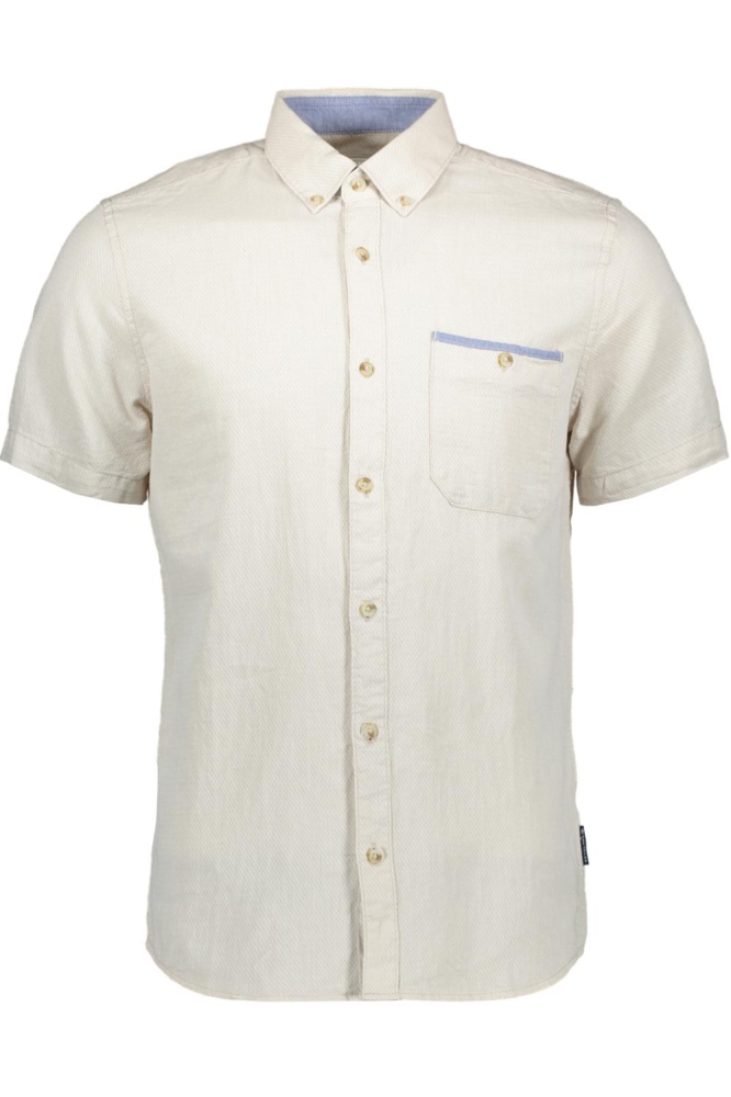 Tom Tailor beige heren overhemd | Vooraanzicht
