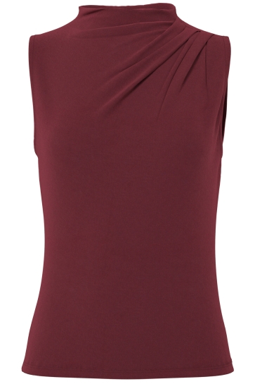 Pieces Top PCMADISON SL DRAPED TOP JRS NOOS BC 17151143 TAWNY PORT