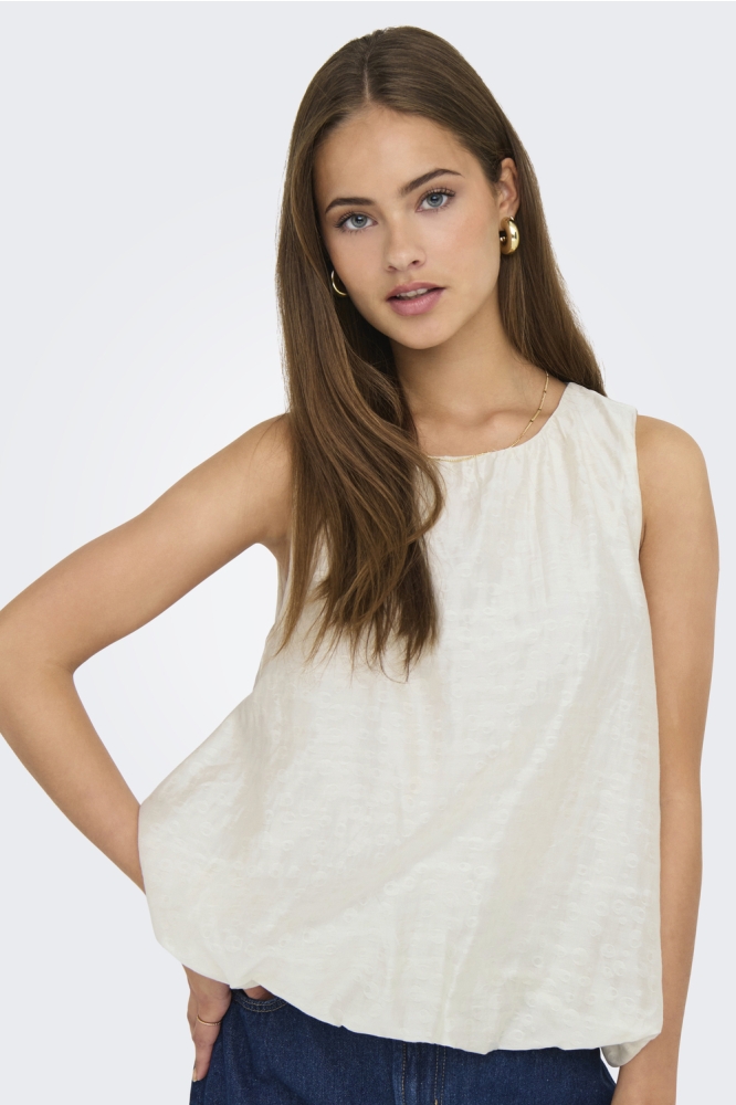 Jacqueline de Yong beige dames top | Model vooraanzicht