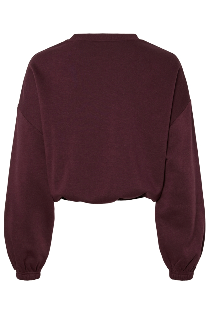 Pieces bordeaux dames sweater | Achteraanzicht