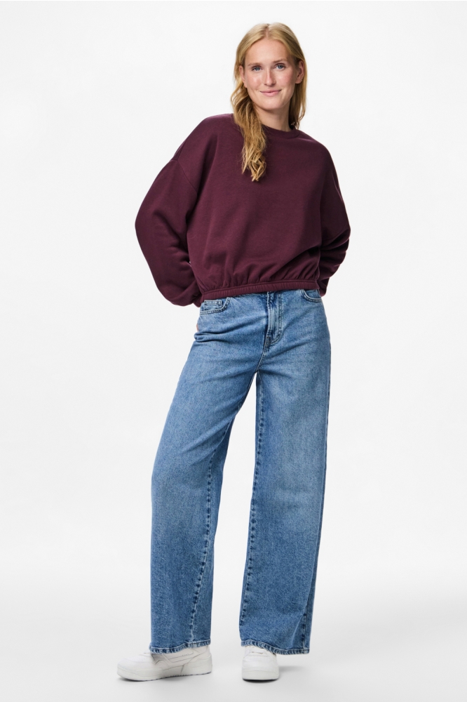 Pieces bordeaux dames sweater | Model