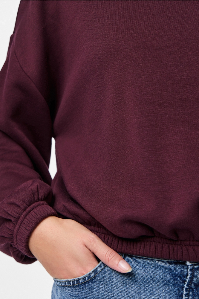 Pieces bordeaux dames sweater | Close up