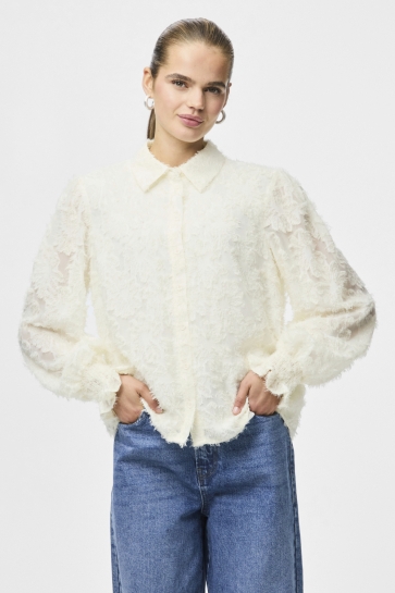 Pieces Blouse PCPINA LS SHIRT WVN BC 17154276 CLOUD DANCER
