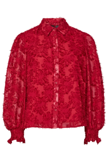 Pieces Blouse PCPINA LS SHIRT WVN BC 17154276 SAVVY RED
