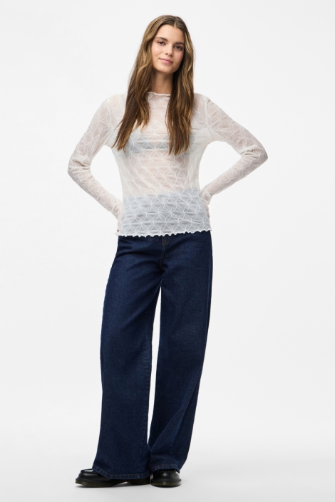 Pieces witte dames t-shirt | Model