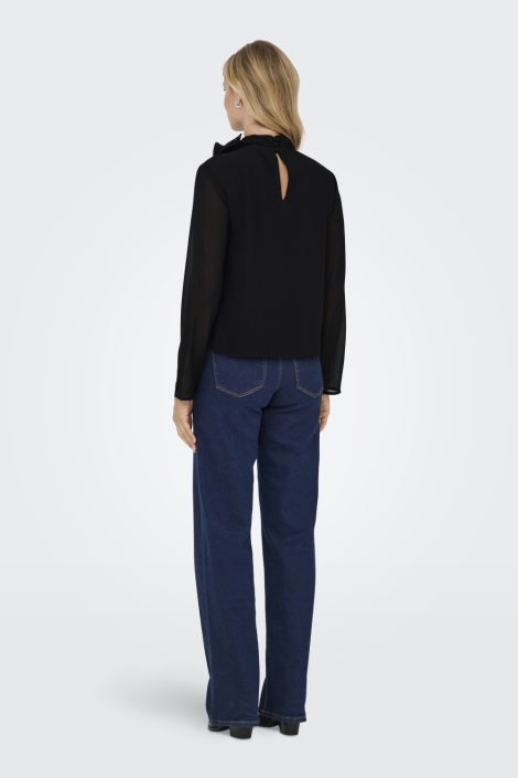 Jacqueline de Yong zwarte dames blouse | Model