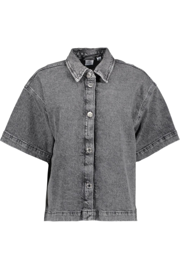 Vero Moda Blouse VMTESSA SS LOOSE DENIM SHIRT GA 10331219 MEDIUM GREY DEN/RA206