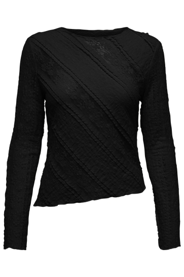 Only T-shirt ONLSAGE LS LACE TOP OX WVN 15370569 Black