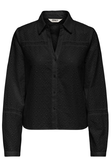 Only Blouse ONLANGUS L/S EMB SHIRT EX WVN 15368787 Black