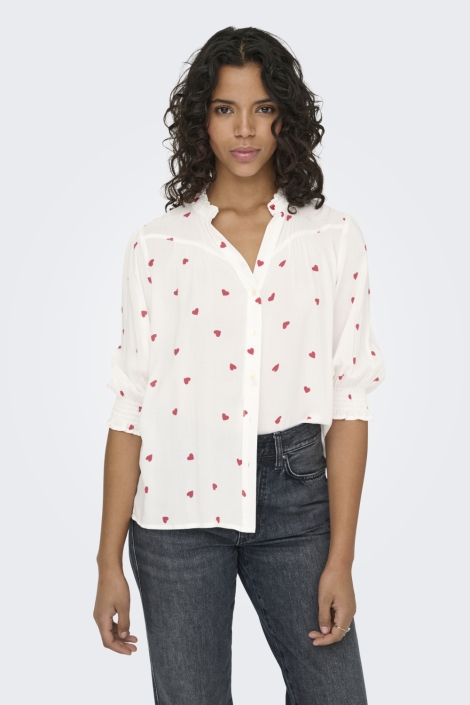 Only witte dames blouse | Model vooraanzicht