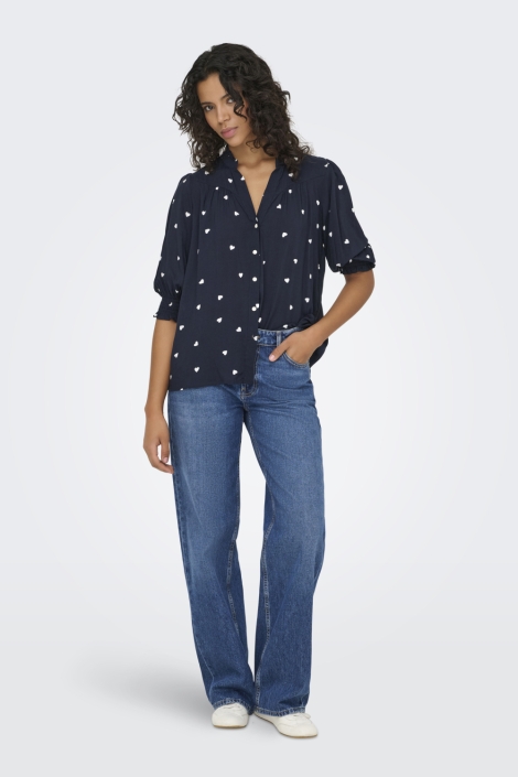 Only blauwe dames blouse | Model