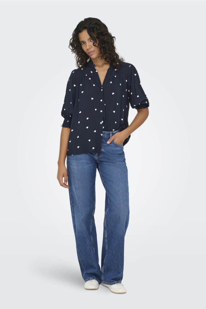 Only blauwe dames blouse | Model